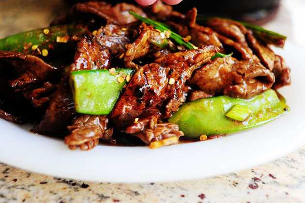 beef and snow peas