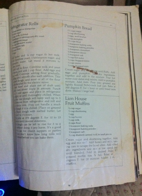 recipe book page